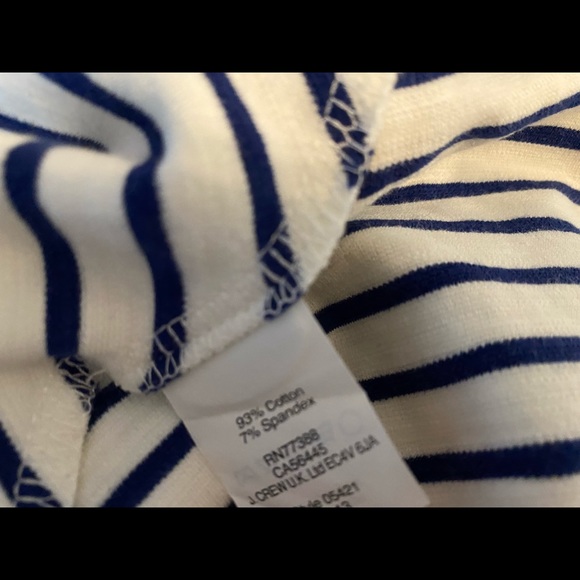 J. Crew white with blue stripes dress size 0 ~ - Picture 3 of 14